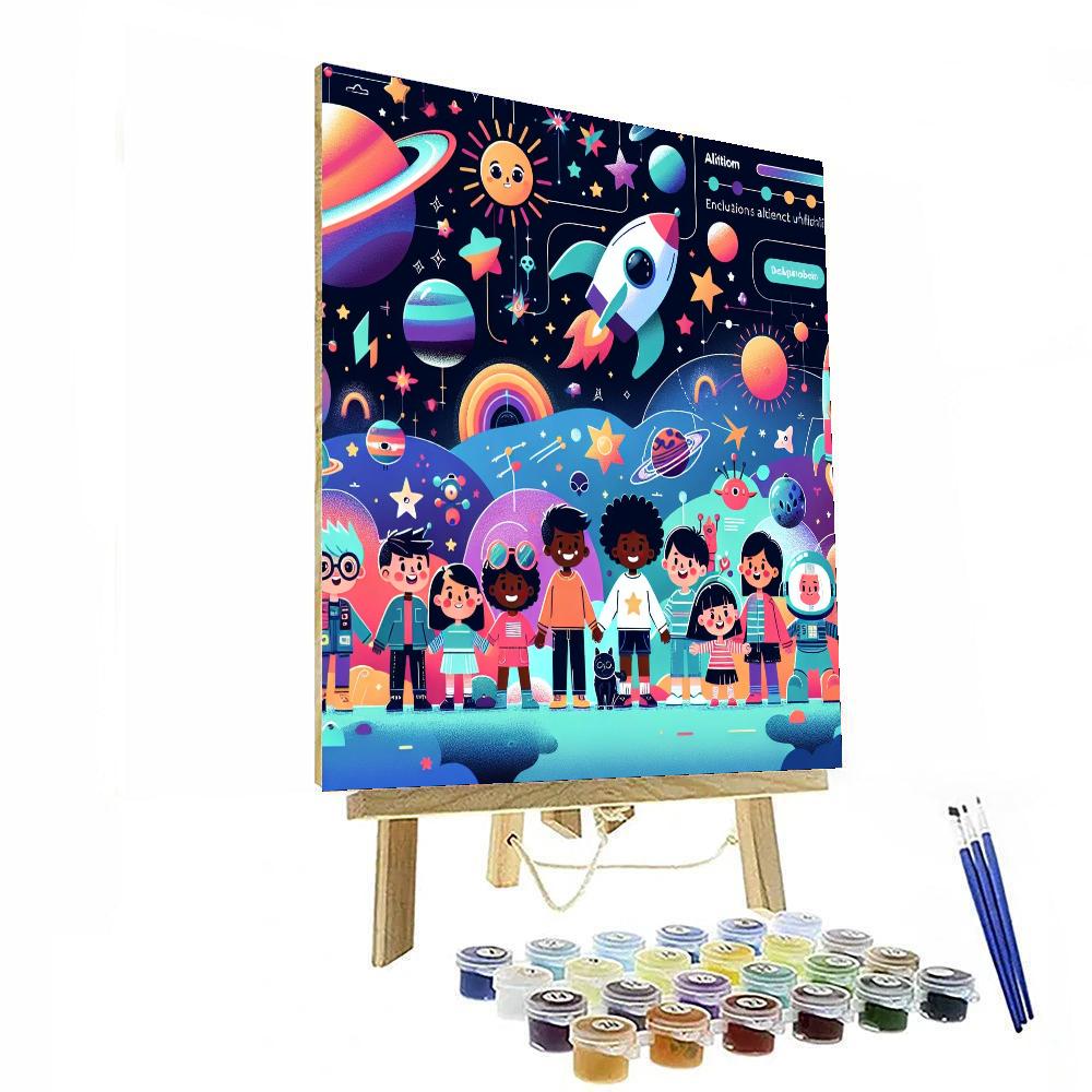 Playful Space Exploration Painting By Numbers Kit