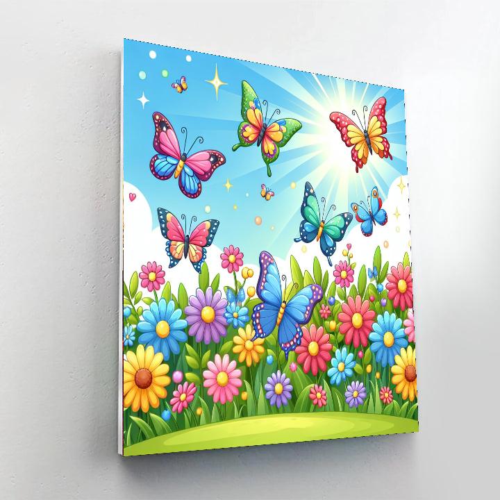 Busy Butterfly Garden Paint By Numbers Art