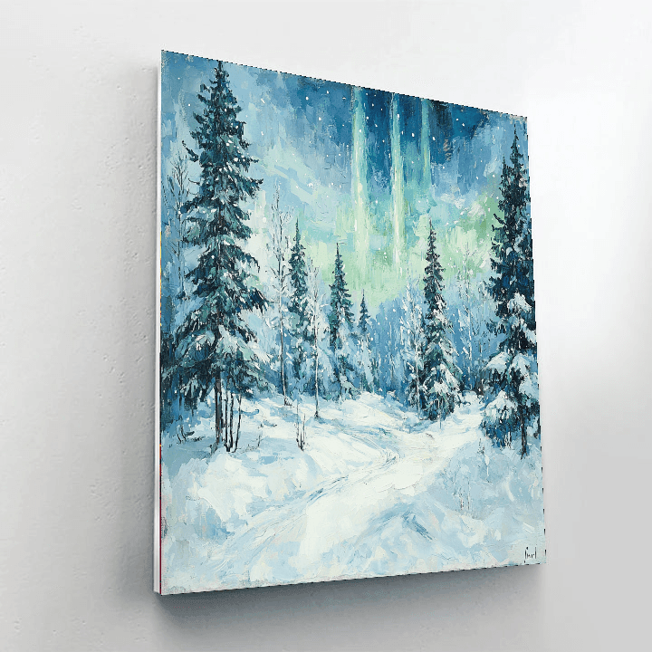 Edvard Munch Inspired Whimsical Nordic Winter Landscape  Paint By Numbers