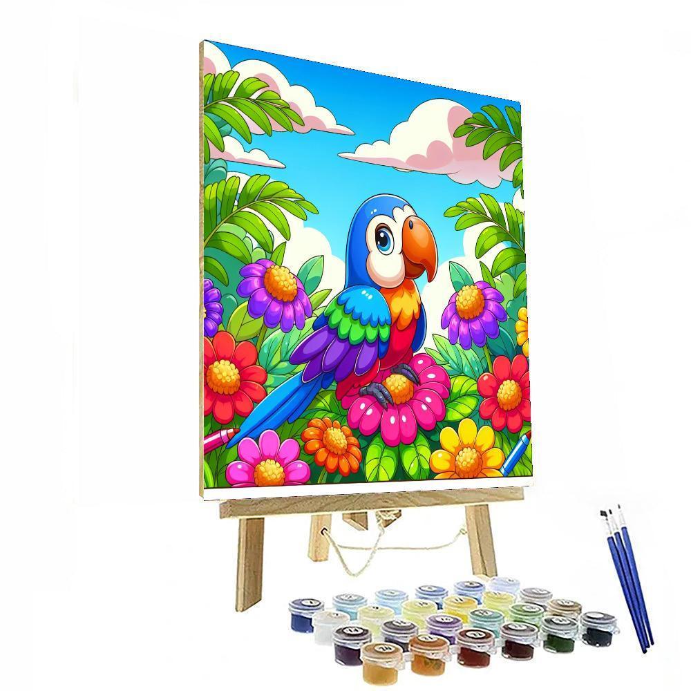 Rainbow Parrot Fiesta DIY Paint By Numbers