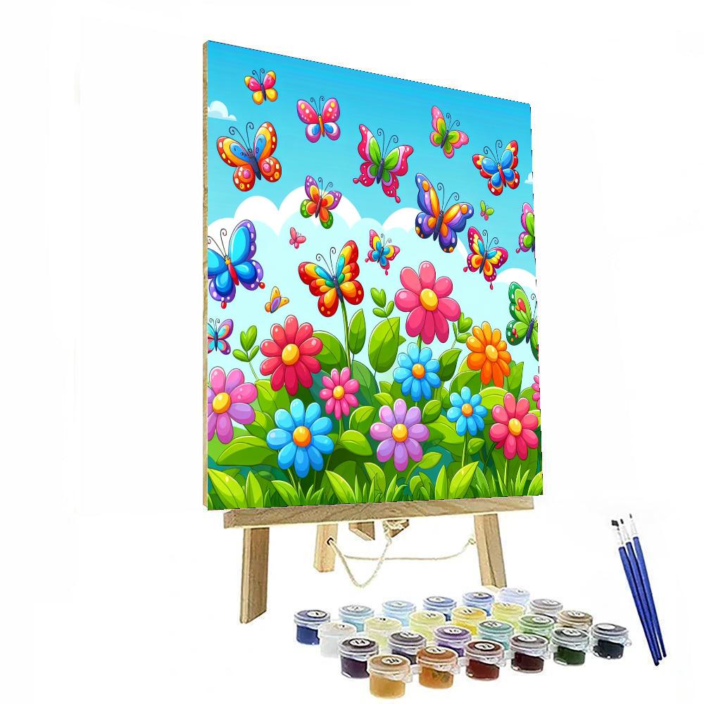 Bubbling Butterflies Paint By Numbers Art