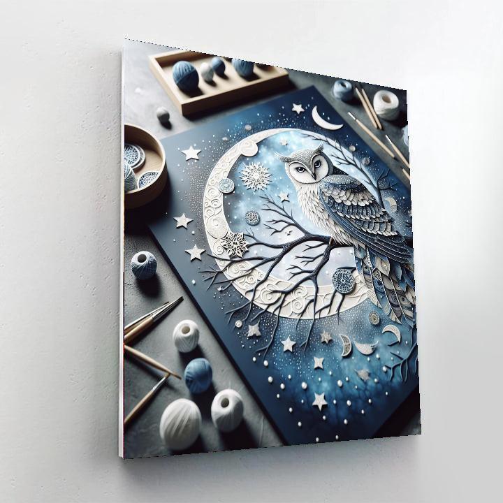 Mystical Owl In The Moonlight Paint By Color