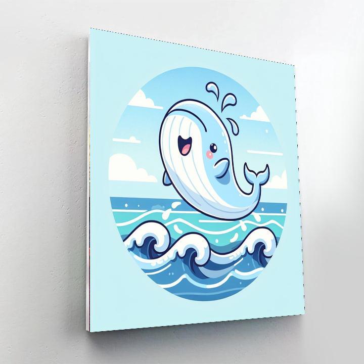 Whimsical Whale Splash Painting By Numbers Kit