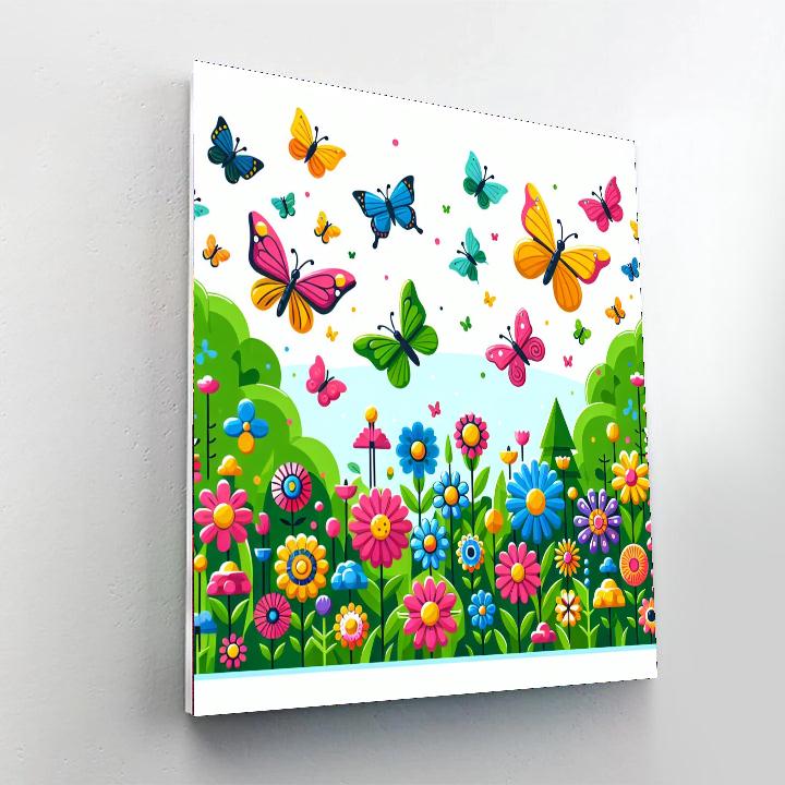 Butterfly's Garden Flight Painting By Numbers Kit