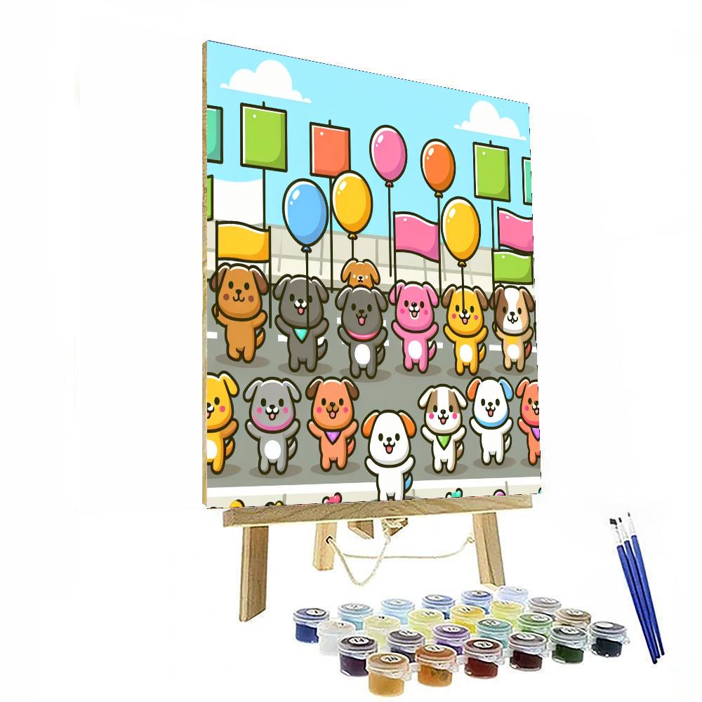 Puppy Party Parade Painting Number Kit