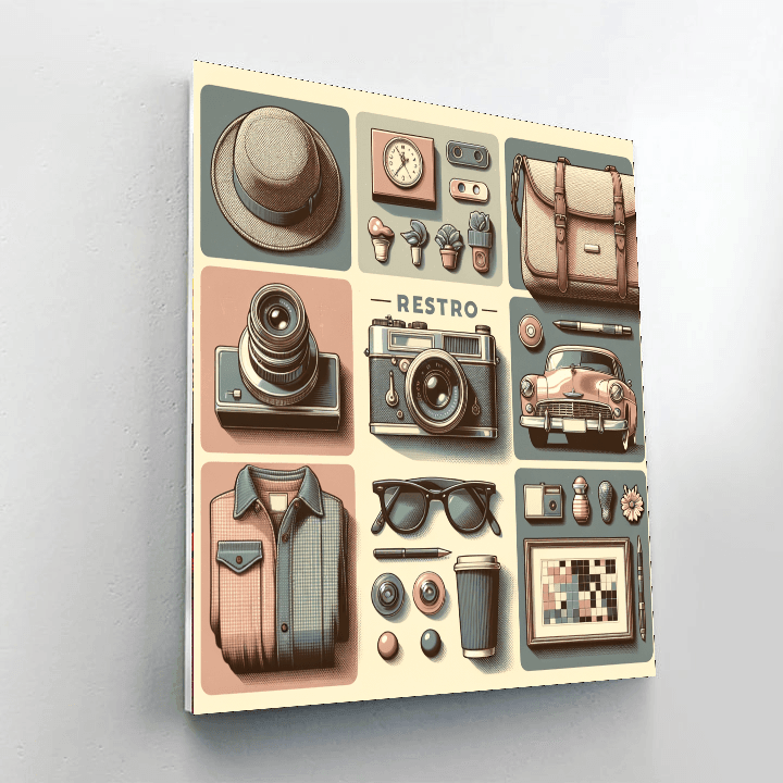Retro Vintage Vibes Numbered Painting Kits