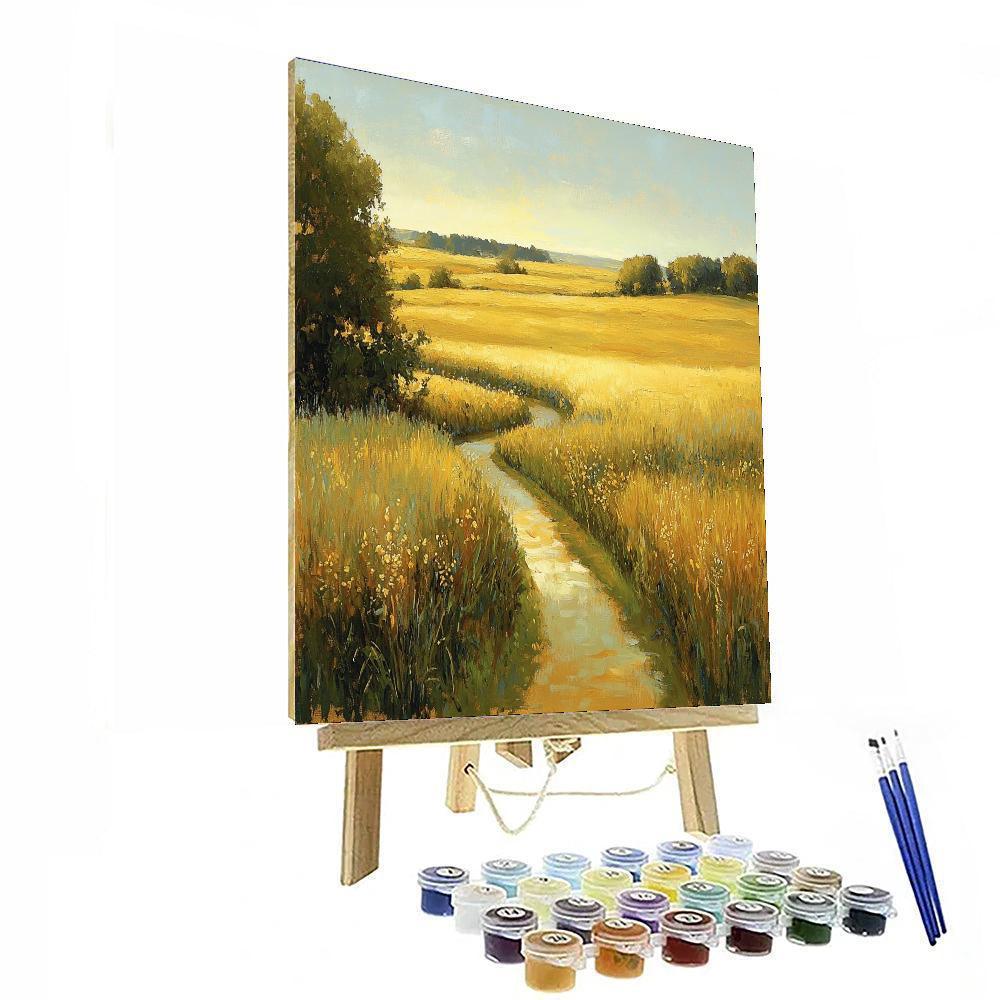 Claude Monet Inspired Golden Fields Of Tranquility  Paint By Color
