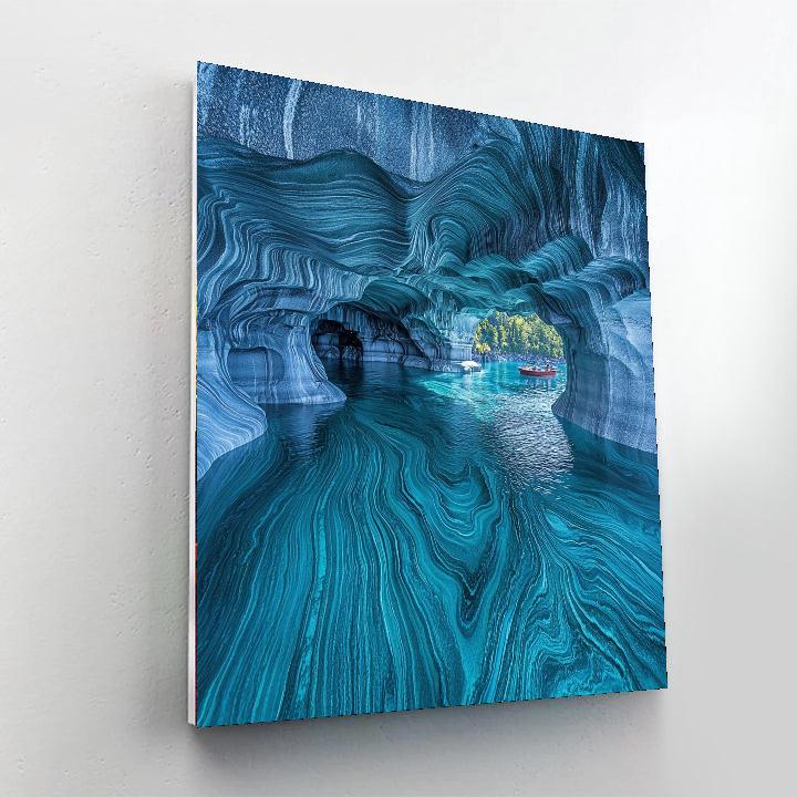 Marble Caves - General Carrera Lake Number Painting