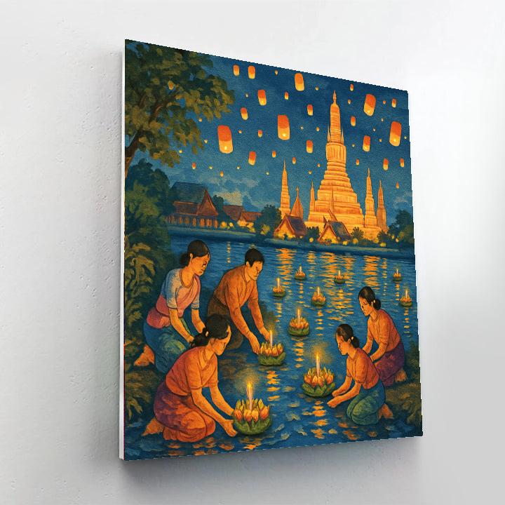 Loi Krathong - Bangkok, Thailand Painting By Numbers Kit
