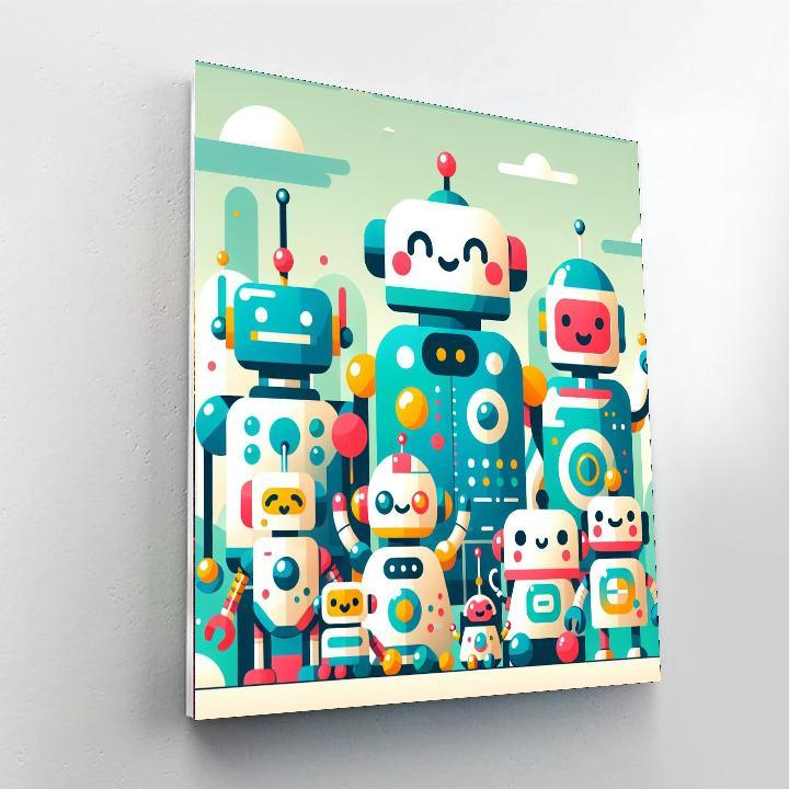 Silly Robot Playground Paint By Numbers Art
