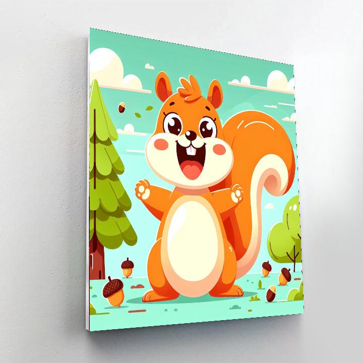 Jolly Squirrel Numbered Painting Kits
