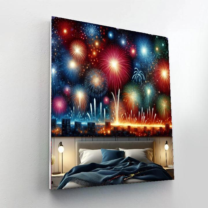 Dazzling Fireworks Show Paint By Numbers Art