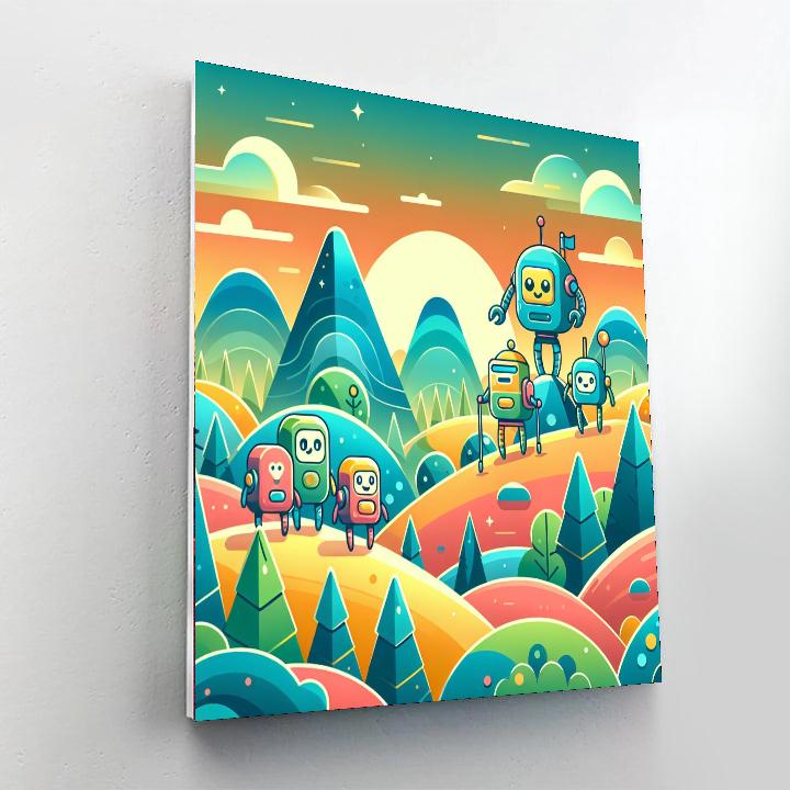 Curious Robot Explorers Numbered Painting Kits