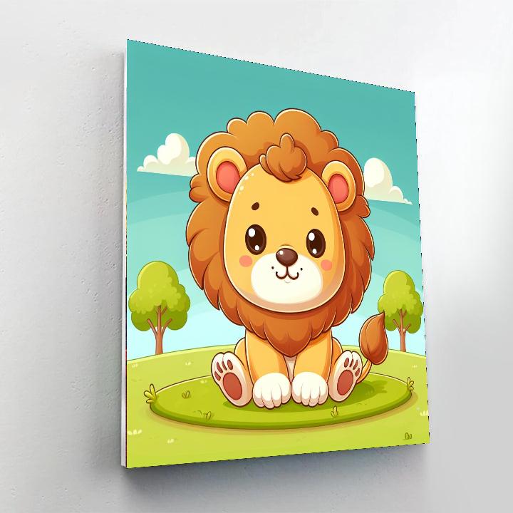 Lovely Lion Cub Paint By Numbers Art