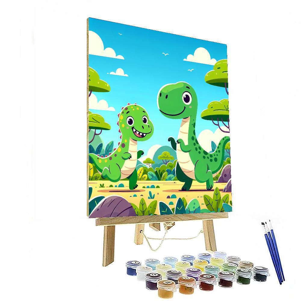 Bouncy Dinosaur Fun Painting By Numbers Kit