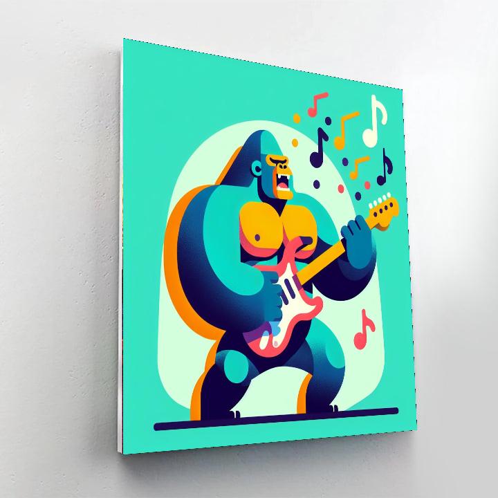 Guitarist Gorilla Number Painting