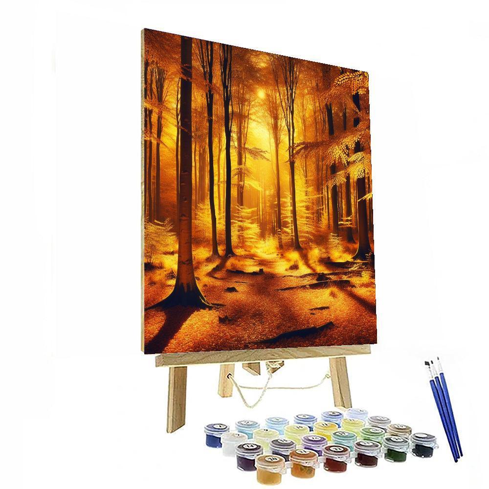 Golden Forest Retreat Paint By Numbers Art