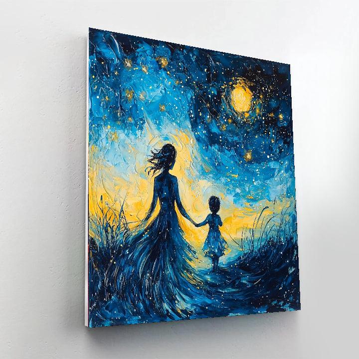 Mother And Child Under The Stars Paint By Color