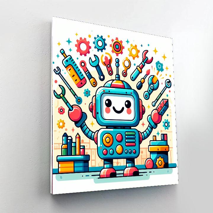 Creative Robot Painting By Numbers Kit