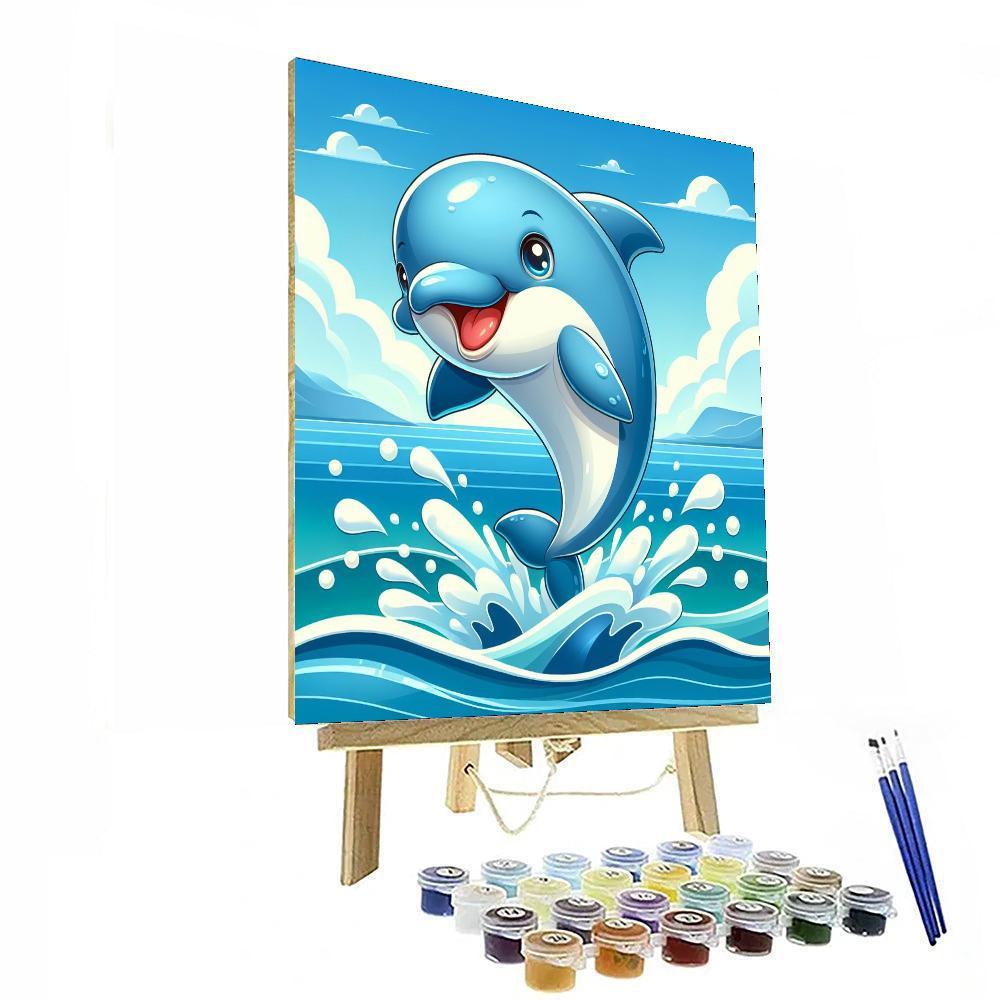 Dancing Dolphin Splash Paint By Color