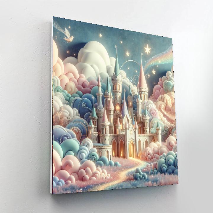 Mystical Castle In The Clouds Painting Number Kit