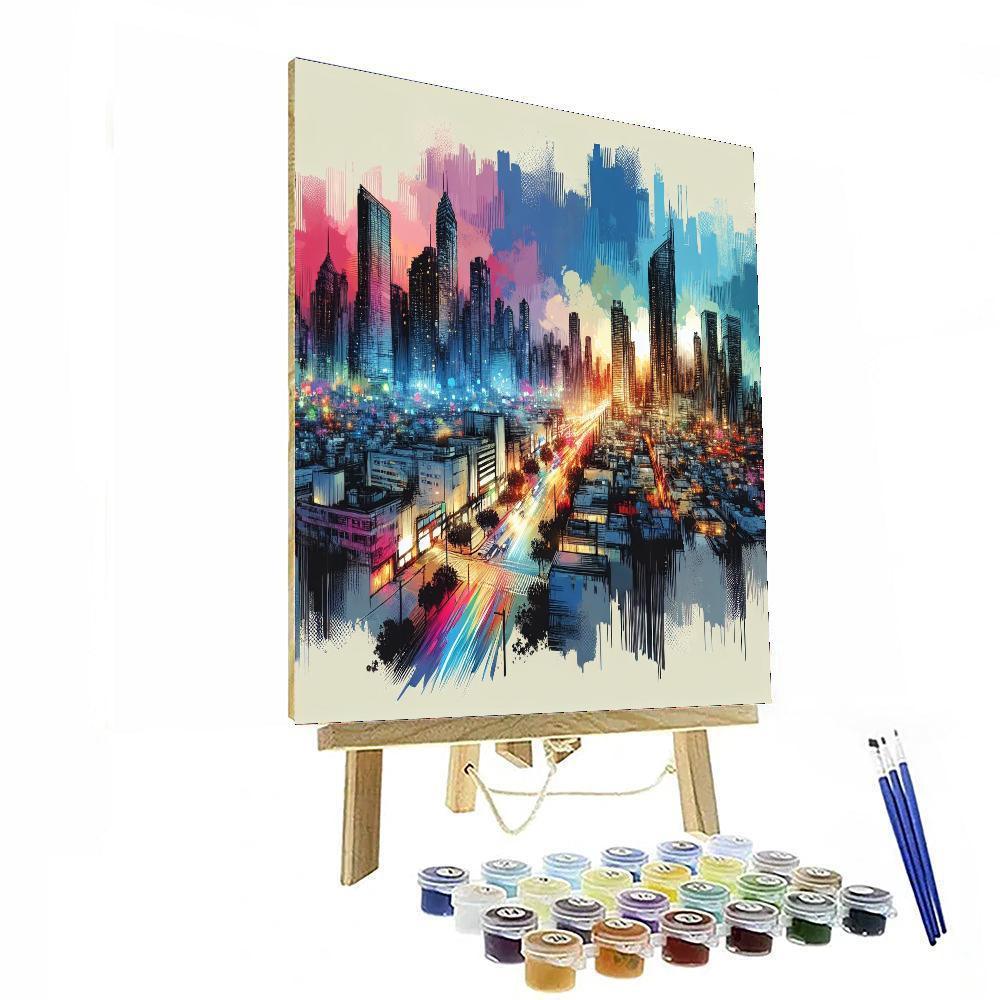 Dynamic Cityscape Metropolis - DIY Painting By Numbers Kit – Artistry Rack