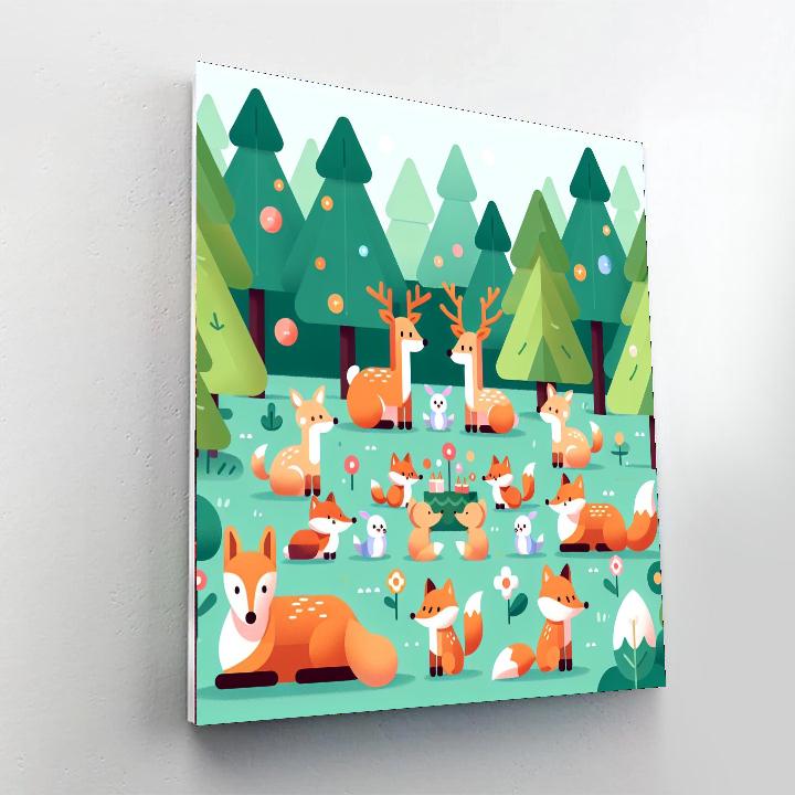 Merry Woodland Gathering Painting Number Kit
