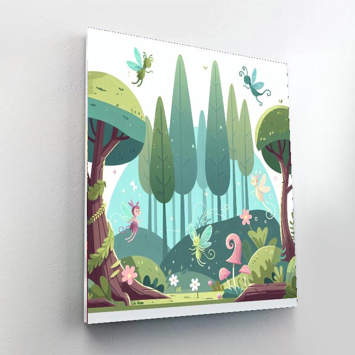Dreamy Enchanted Forest Number Painting