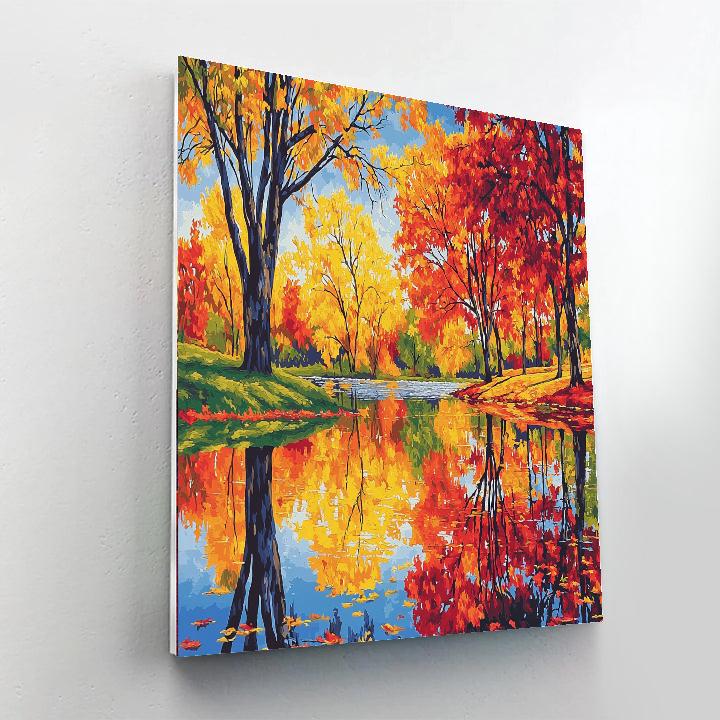 Claude Monet Inspired Captivating Reflections Of Autumn  Paint By Numbers Kits