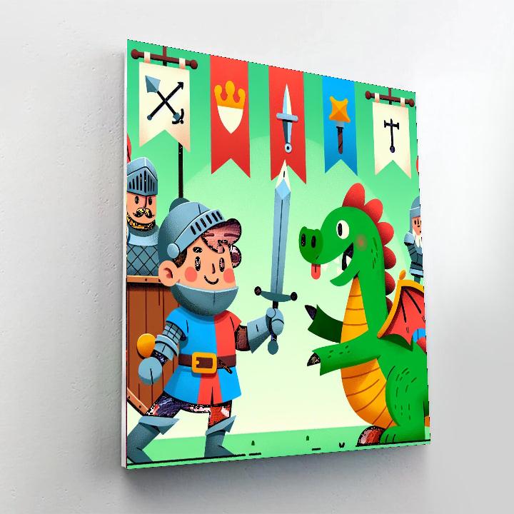 Knights And Dragons Tournament DIY Paint By Numbers