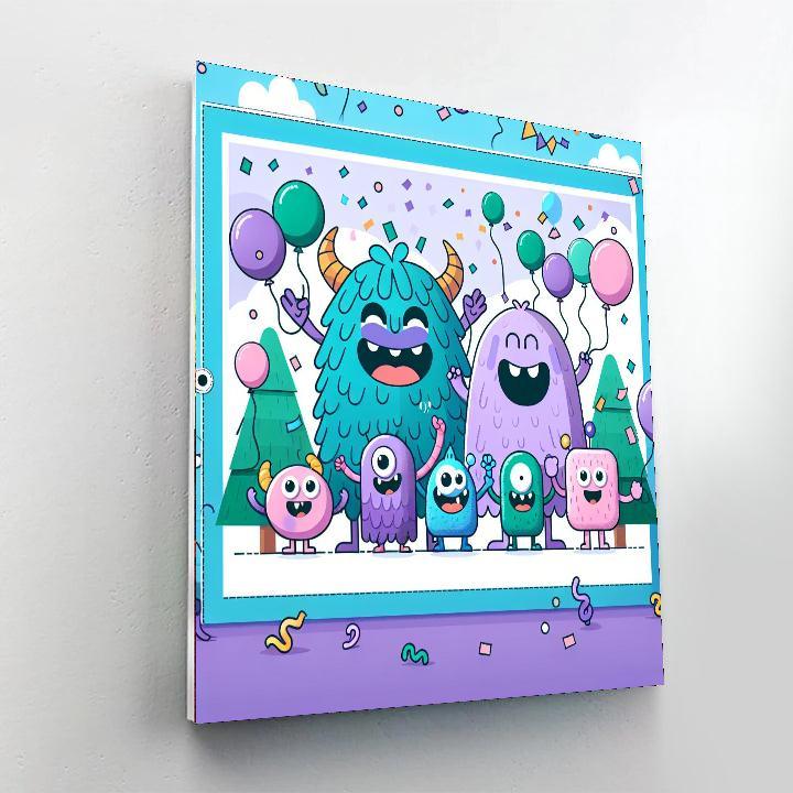 Friendly Monster Parade Paint By Numbers Art