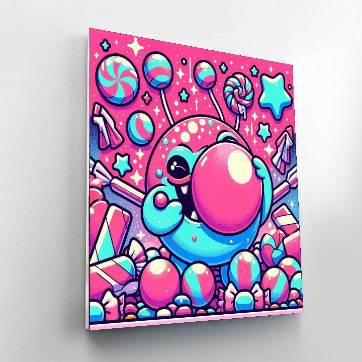 Bubbly Bubblegum Monster DIY Paint By Numbers