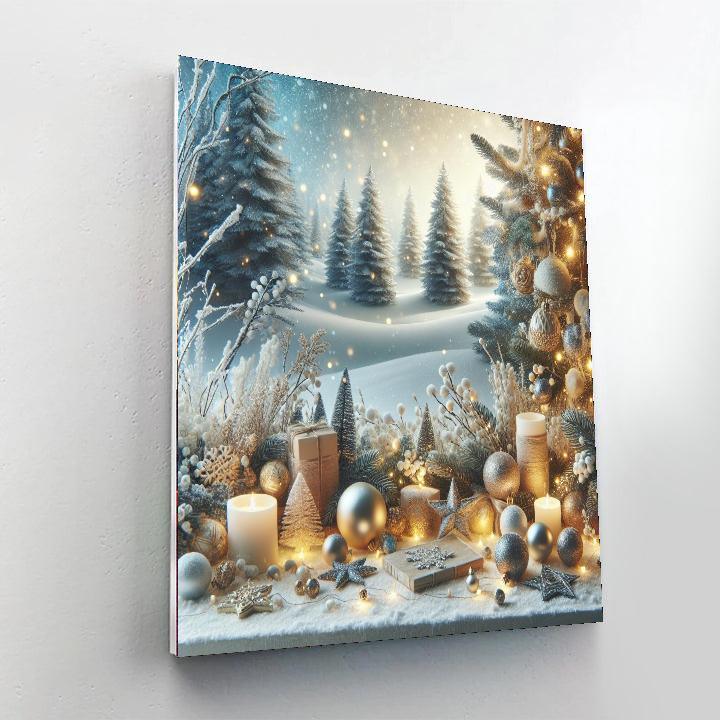 Elegant Winter Celebration Painting By Numbers Kit