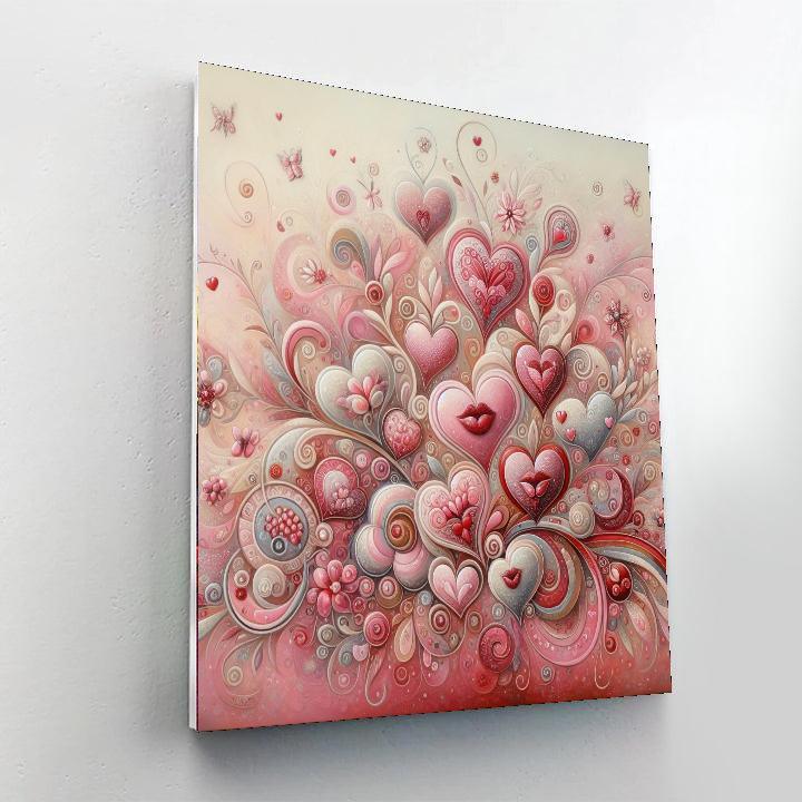 Heartfelt Hugs And Kisses Paint By Color