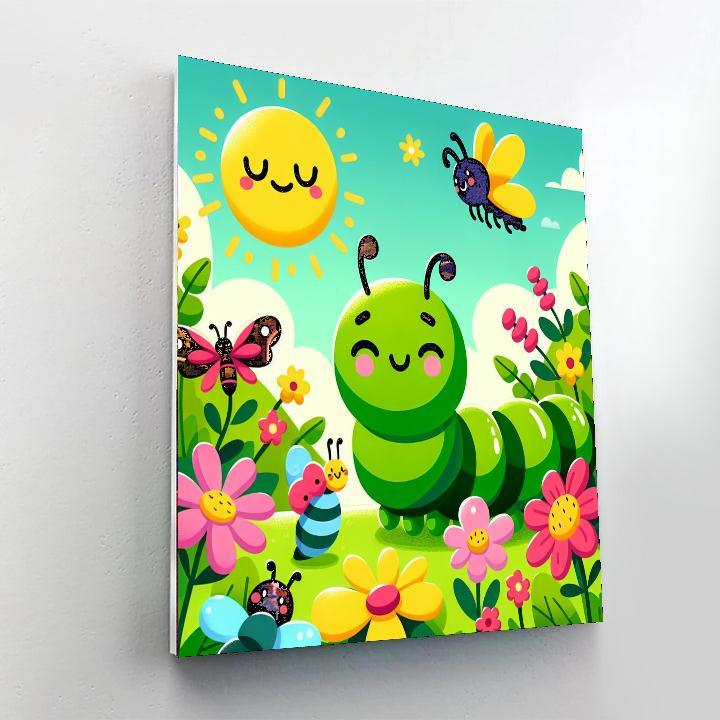 Charming Caterpillar Caper Number Painting