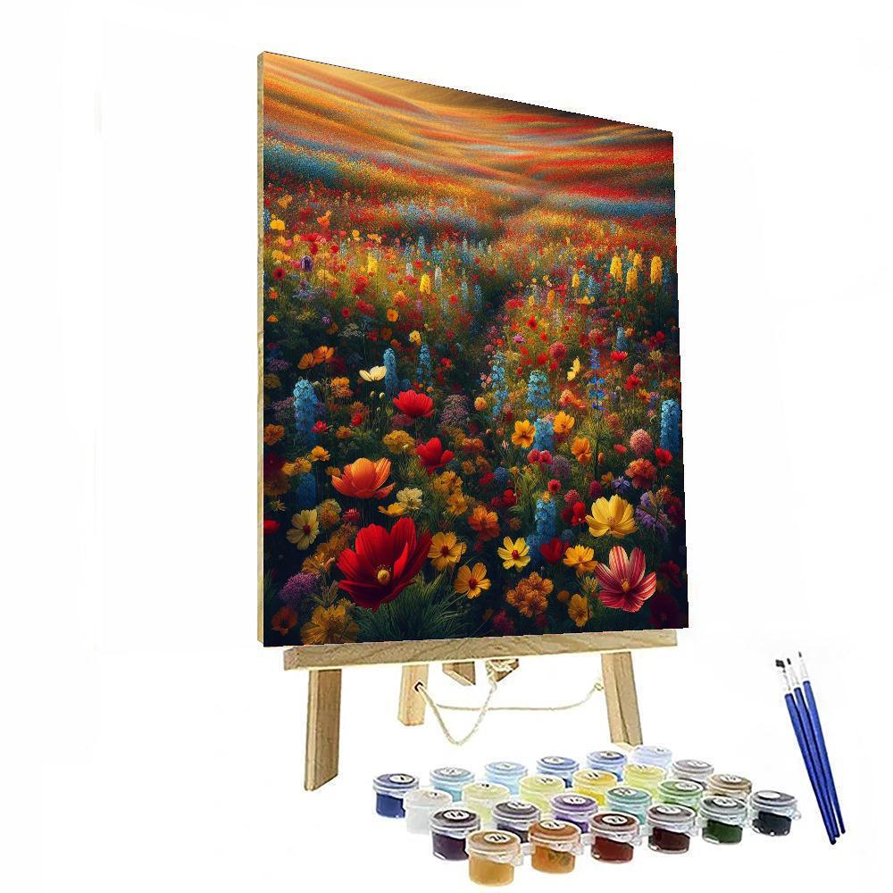 Wildflower Field Delight Painting By Numbers Kit
