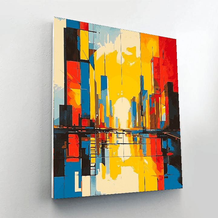 Piet Mondrian Inspired Metropolitan Melody  DIY Paint By Numbers