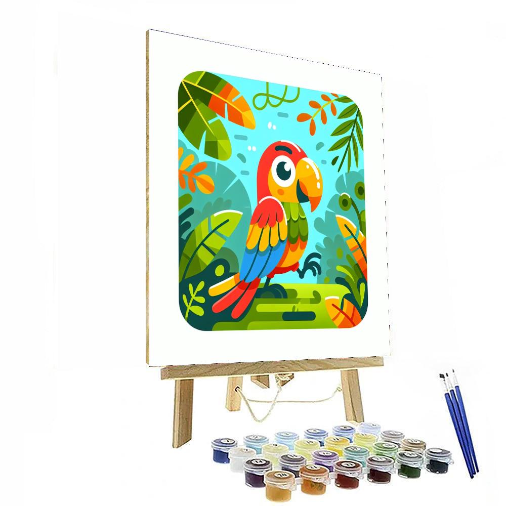 Adventurous Parrot's Jungle Expedition Paint By Color