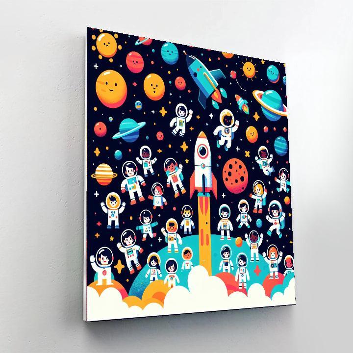 Exploring Space With Rockets Painting By Numbers Kit
