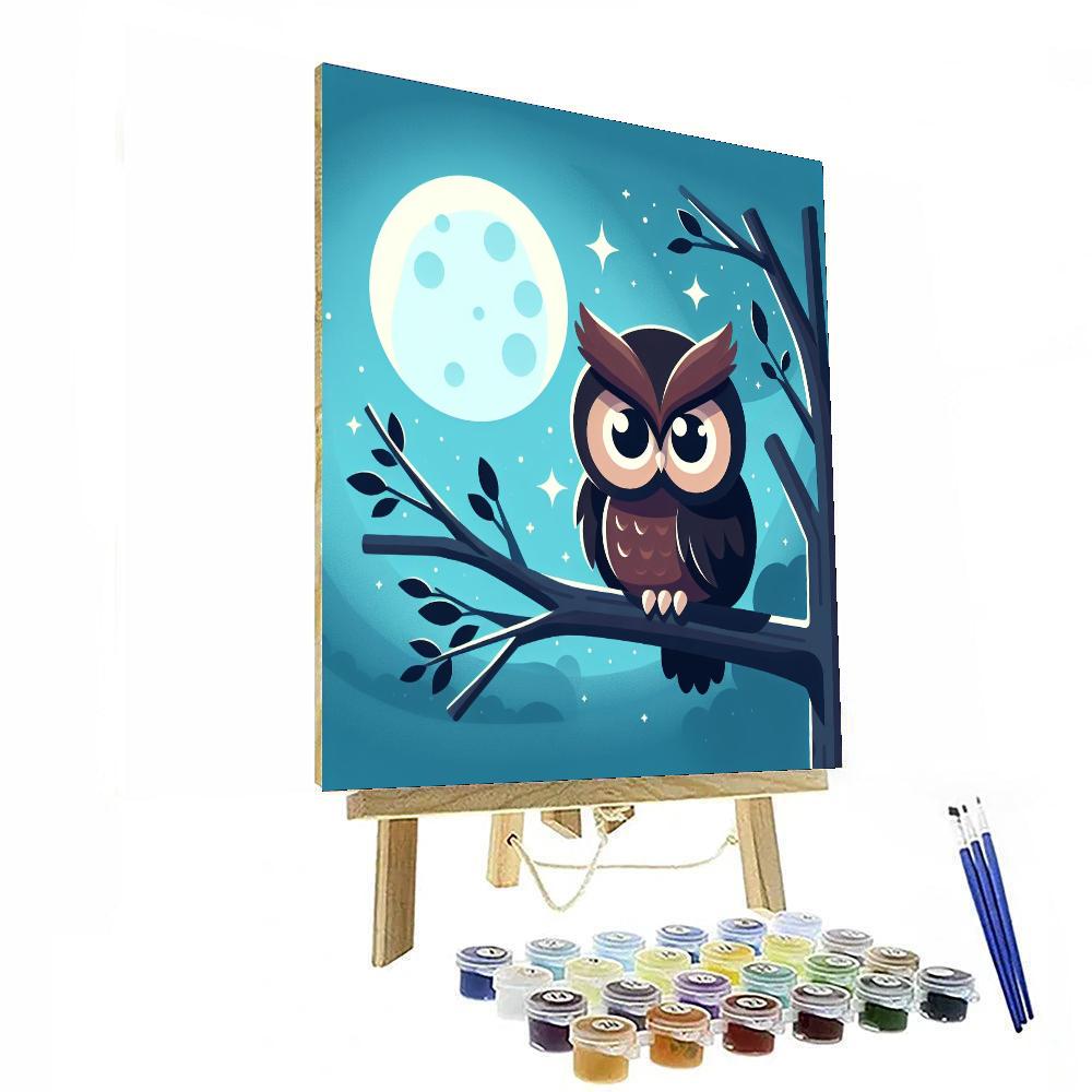 Dreamy Night Owl Number Painting