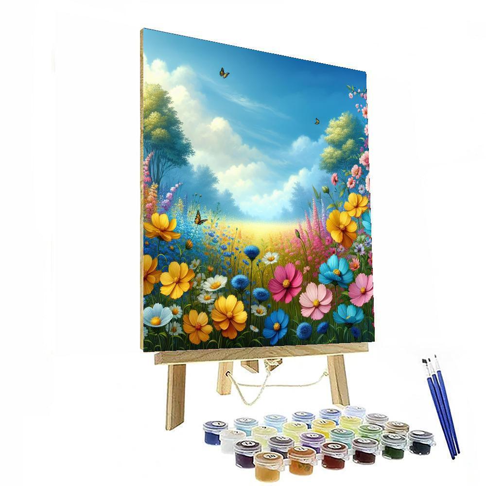 Colorful Spring Meadow Paint By Numbers Kits