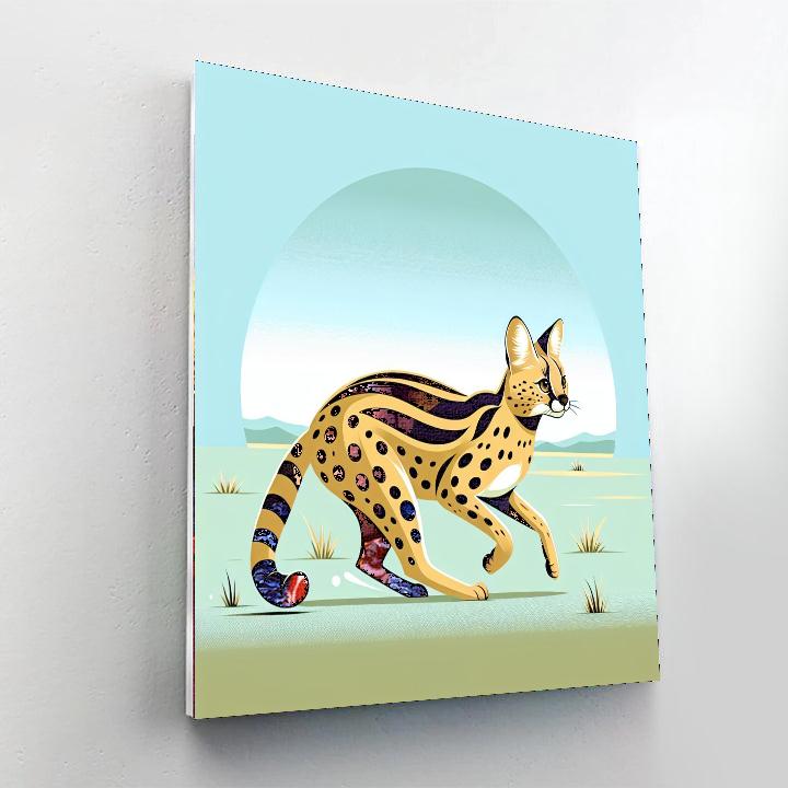 Spirited Serval Paint By Numbers Art
