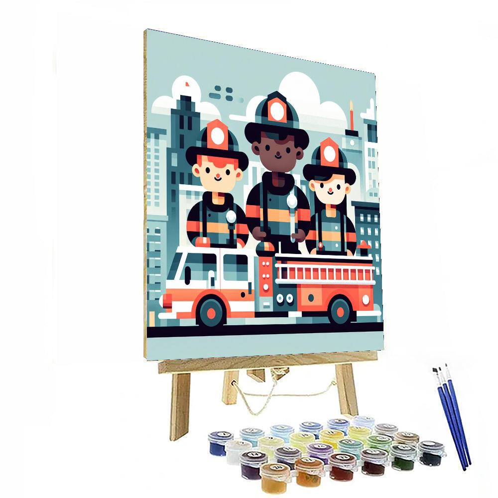 Firefighter Hero Numbered Painting Kits