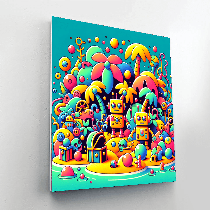 Robot Island Discovery Paint By Number