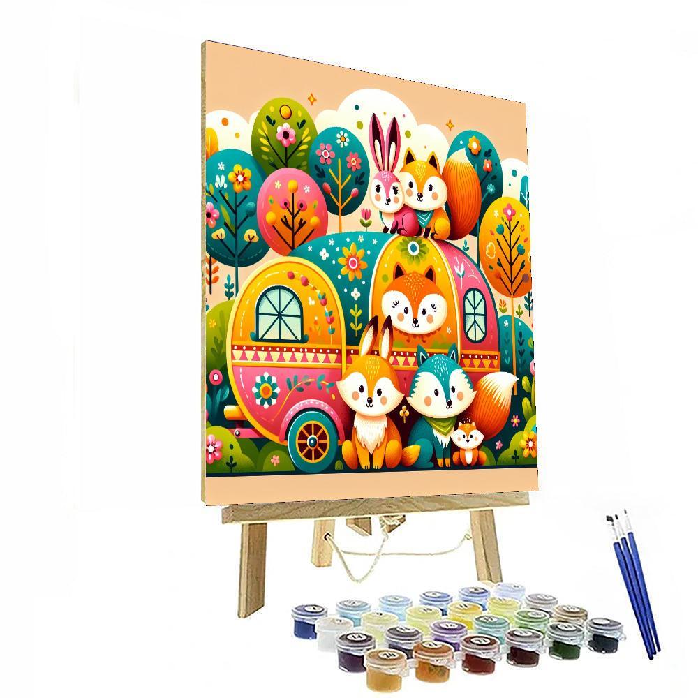 Cuddly Critter Caravan Paint By Number