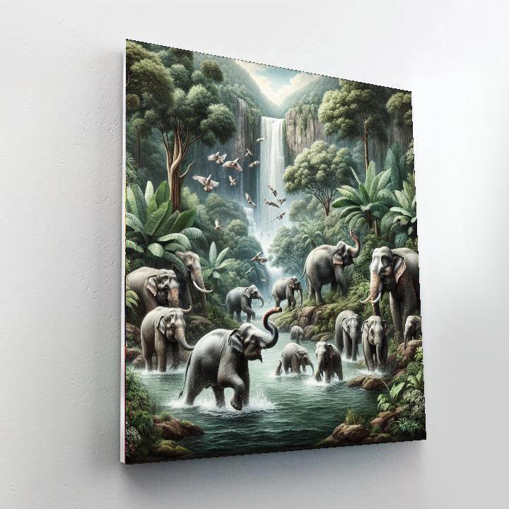 Elephant's Jungle Journey Numbered Painting Kits