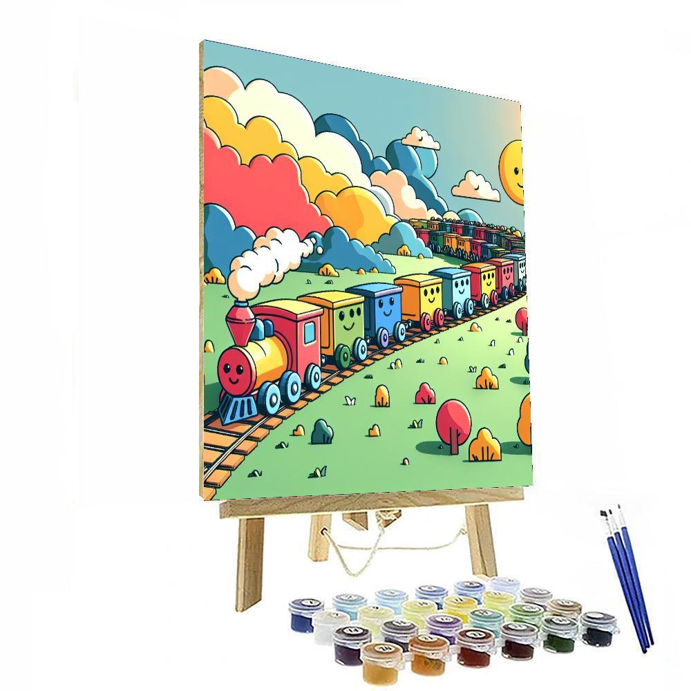 Charming Toy Train Paint By Number