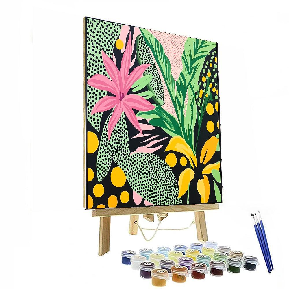 Yayoi Kusama Inspired Kaleidoscopic Nature  Number Painting