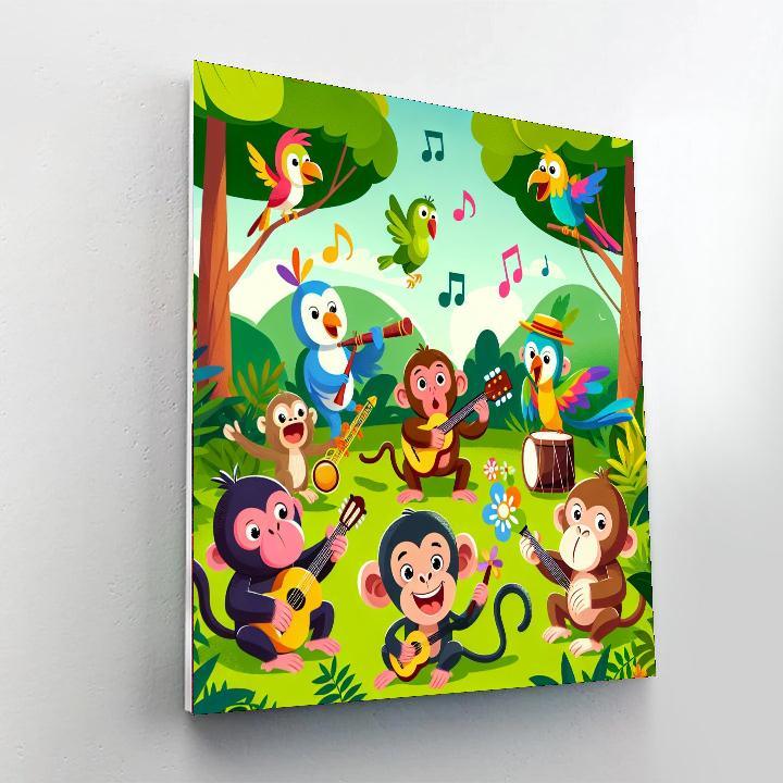 Rainforest Animal Orchestra Paint By Numbers