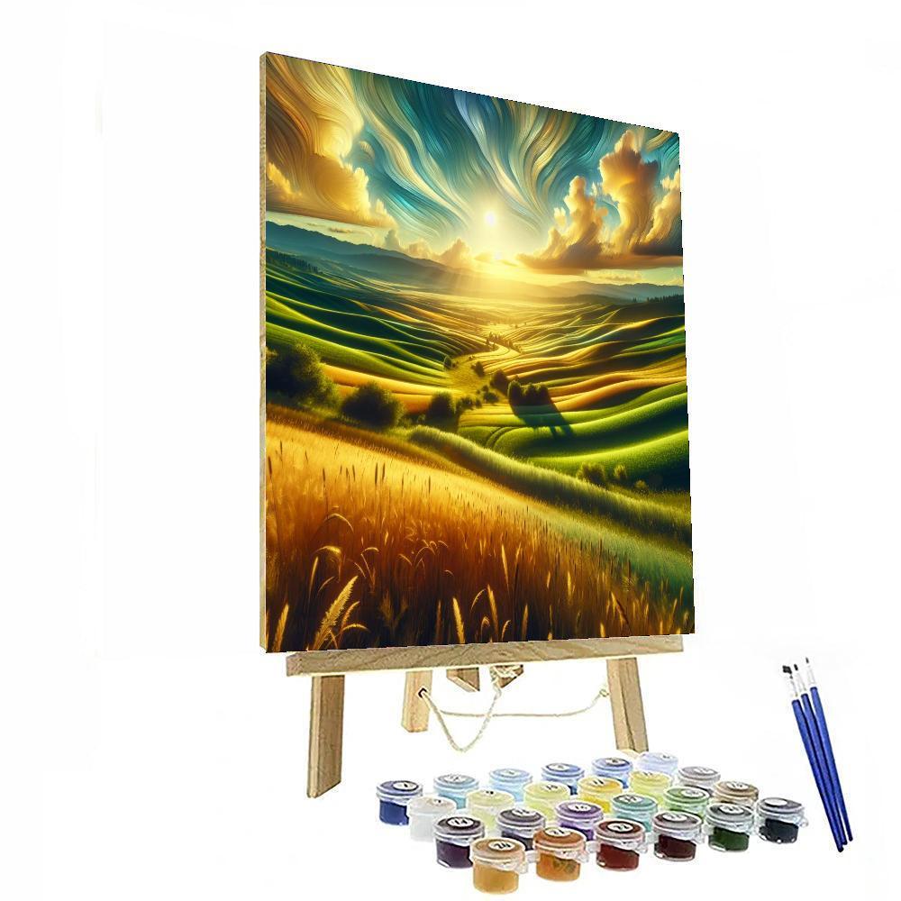 Radiant Sunlit Hills - DIY Painting By Numbers Kit – Artistry Rack